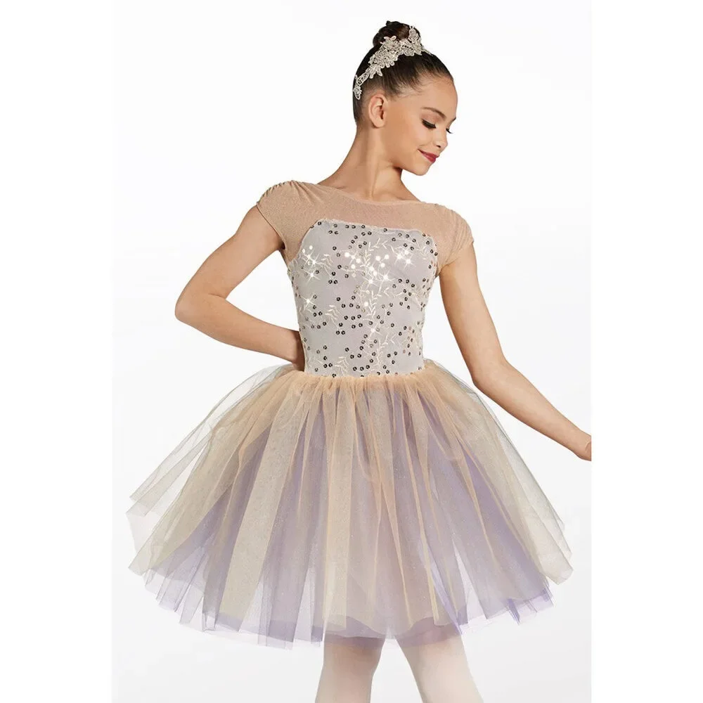 Pre-Owned Dance Costume Weissman 12413 Small Child Purple Tutu Ballet Sequin